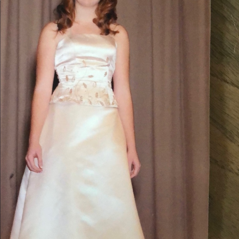 Donna Gray Champagne Evening Gown